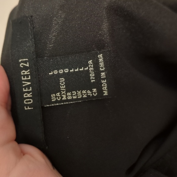 Forever 21 black faux pearl studded shoulder tie mini shift dress - Picture 7 of 8